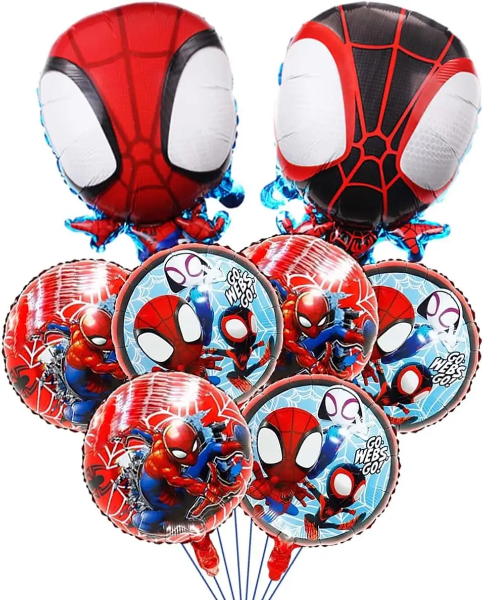 Globos de aluminio de Spider-Man y sus increíbles amigos, decoraciones de globos para fiestas de cumpleaños