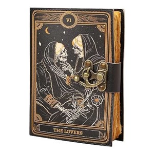 A5 kitap büyüleri dergisi deri Deckle kağıt Grimoire Spiral ajanda özel Logo eyer dikiş ciltli hediye kutusu ambalaj - Product Image 3