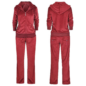 スウェットスーツ女性用ベルベットトラックスーツ2ピースベロアジャケットパンツセットハイデザイン - Product Image 4