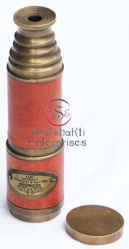 Brass & red leather