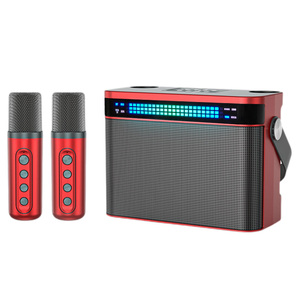 Subwoofer bajo estéreo portátil al aire libre máquina de Karaoke doble bocina pequeño mango multifunción micrófono altavoz con luz LED - Product Image 6