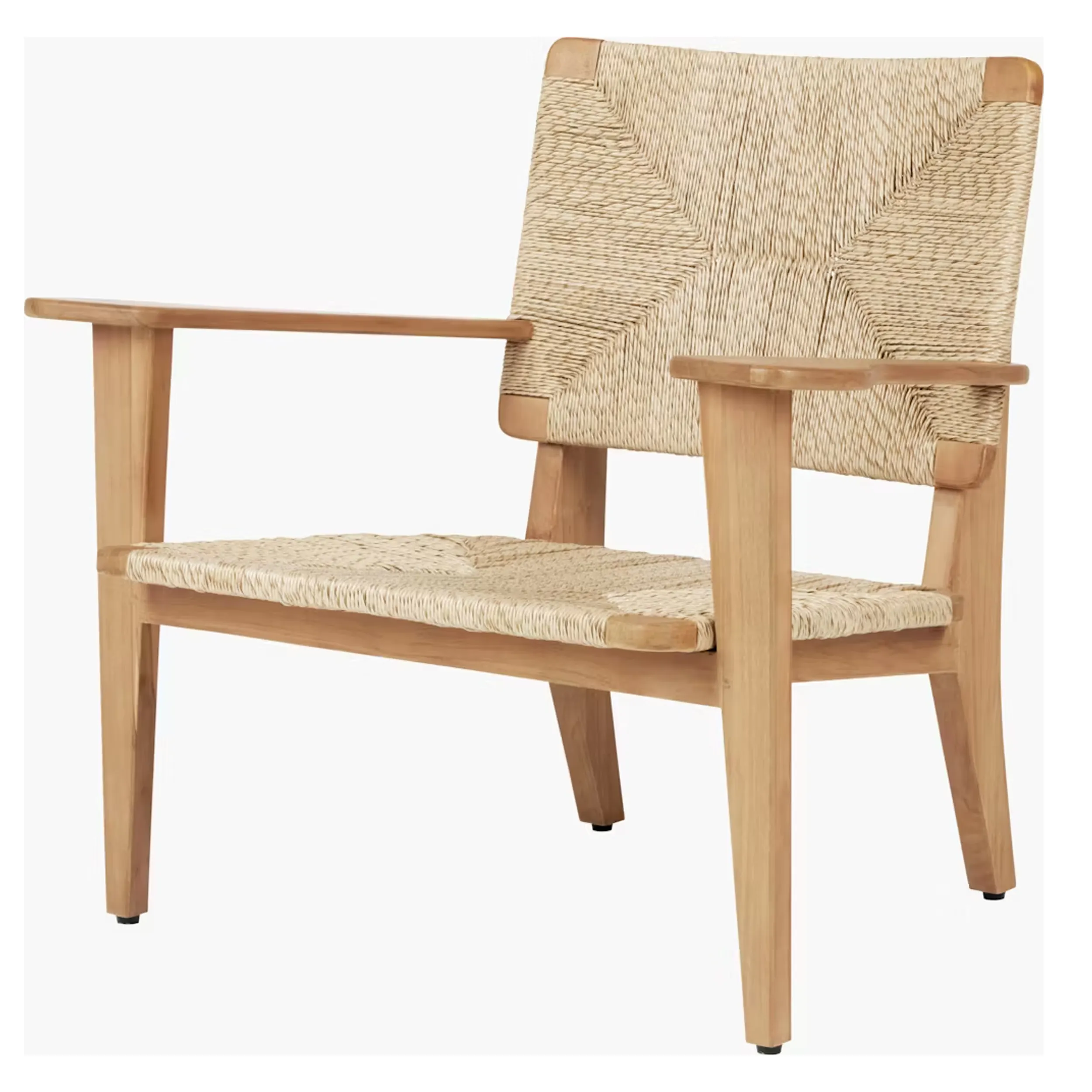 Novo Lounge Chair Teca Madeira Combinação Rattan Sintético Best- Shanuma