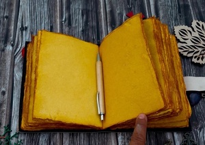 Wolf Embossed Handmade Leather Bound Journal <strong>Writing</strong> Notebook Diary Notepads Blank Antique Paper <strong>Poetry</strong> <strong>Book</strong> - Product Image 5