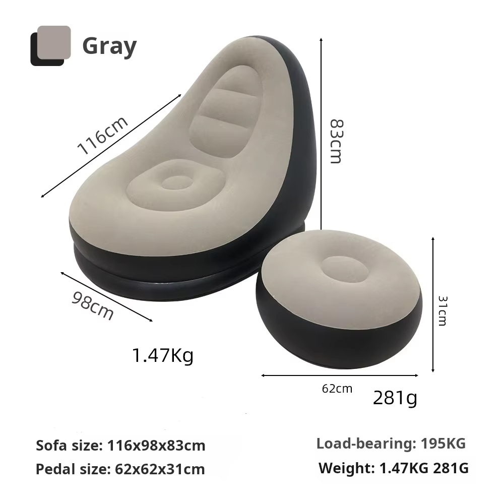 Brown sofa chair + stool