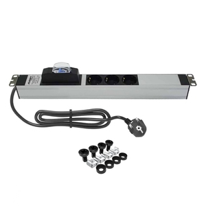 19 inch 1U 3 cách Schuko Đức ổ cắm PDU với 16A ngắt mạch | Rack mount Đơn vị phân phối điện - Product Image 1
