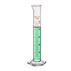 Kimya laboratuvarı 10ml ila 2000ml laboratuvar borosilikat cam 3.3 ölçme silindiri plastik altıgen taban ile - Product Image 1
