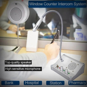 Altavoz contador de interferencia bidireccional inalámbrico de plata de 12V Dayetch, sistema de intercomunicación de ventana con cable y funcionalidad Walkie Talkie