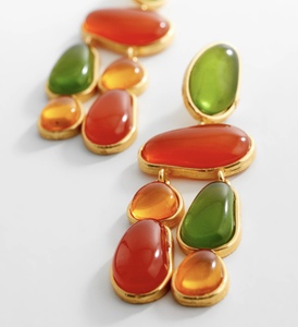 Vibrant Colorful Earrings With Gold Plating Bold Eye Catching Design <strong>MultiHued</strong> Accents Perfect for Adding a Pop of Color - Product Image 2