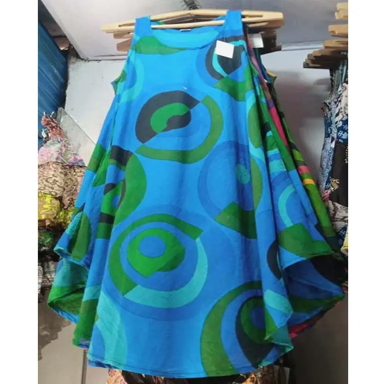 Ladies Fashion Cotton Fabric Casual Dress Print Wholesale Mixed Color Women Dress For Women GC-AP-283