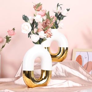 ドーナツ花花瓶ホームアセスメント装飾用ホワイト花瓶北欧ミニマリズムスタイルウェディングセンターピース用装飾 - Product Image 6
