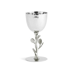 Basit ve zarif tasarlanmış Palm Kiddush fincan paslanmaz çelik alüminyum döküm malzeme ile yuvarlak taban kadeh şampanya sunucu - Product Image 5