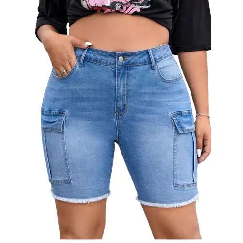 2024 Estilo de Luxo das Mulheres Jeans Denim Short Hot Shorts Calças Feminino Solto Curling Denim Shorts Para As Mulheres De Bangladesh