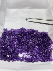 2.5mm 3mm 3.5mm天然アフリカアメジストラウンドカボションフラットバックルース宝石ジャイプールメーカー紫を作る - Product Image 2