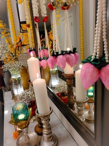 מחרוזת עלה פנינה עם לוטוס ניצן holi diwali eid ramadan מסיבה בית תפאורה פסטיבל דרום הודית פונקציה חתונה