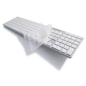Silent Slim Mac Layout Teclado USB con cable con cubierta de silicona Operación de membrana Nuevo para escritorio Inglés Francés Reino Unido - Product Image 4
