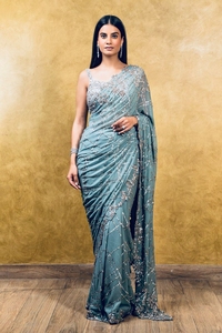 Son yeni parti giyim SEQUANCE SAREE işlemeli iş SARI/SARI/SHARI bluz tarafından MEETALI oluşturma - Product Image 2