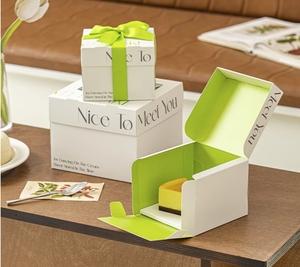 Kolları ile özelleştirilmiş kağıt kek kutusu, Pet pencere fırın kutuları ile katlanır kek taşıyıcı kutusu - Product Image 3