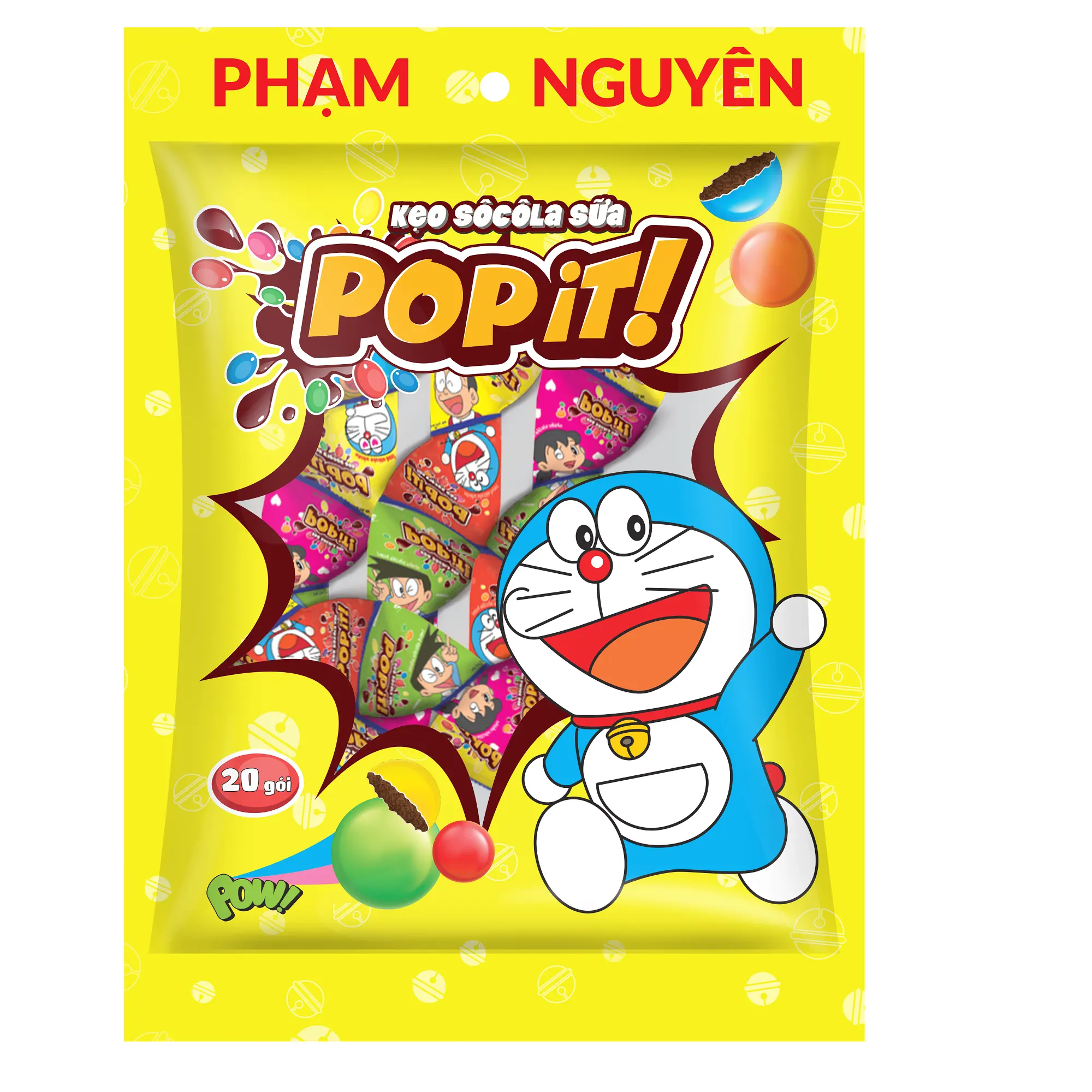 Zoete Nieuwe Normale Zoetwaren Knapperige 212G Popit Heerlijke Smaak Doraemon Melk Veelkleurige Chocolade Snoepzak Van Vietnam