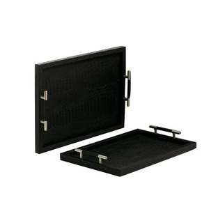 Rectangular Shape Wooden Border <strong>Inner</strong> Bone <strong>Inlay</strong> Design Wooden Serving Wedding Party Tabletop Decorating Catering Serving Tray - Product Image 4