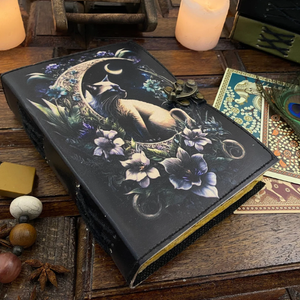 Handmade Leather Journal for Cats Cute Aesthetic Notebook with Deckle Edge Pages &amp; C Lock Printed <strong>Style</strong> for Daily <strong>Writing</strong> - Product Image 5