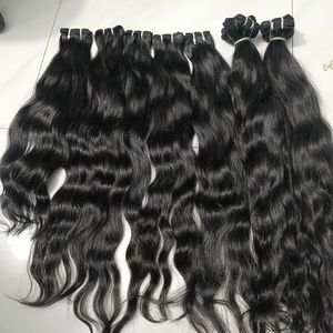 Hindistan-menşei 100% ham işlenmemiş bakire tapınak doğal dalgalı Remy insan saçı postiş tedarikçisi satış - Product Image 5