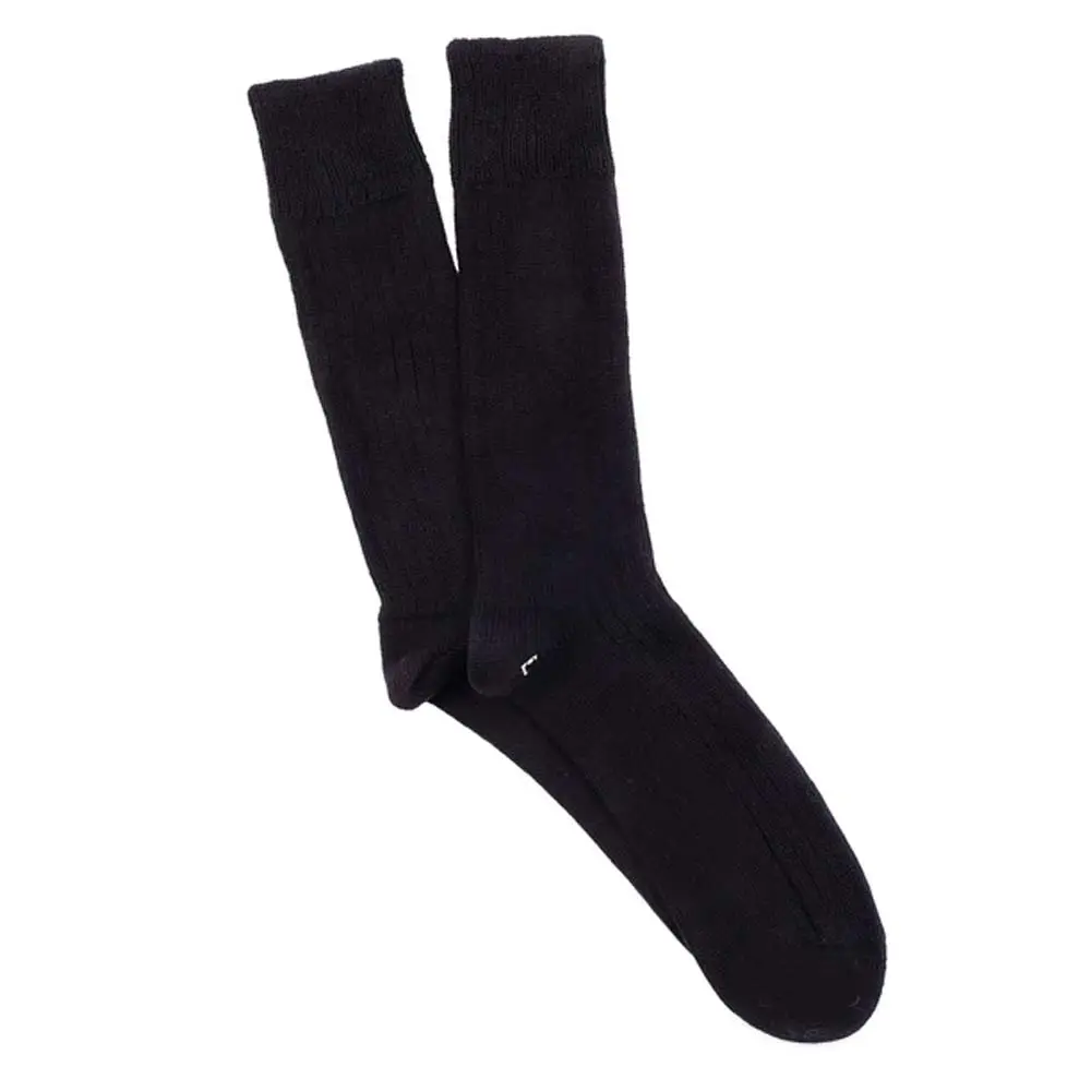 Calcetines gruesos de algodón y algodón para hombre, medias cálidas y gruesas para invierno, de tubo medio, con hilo de toalla, color negro