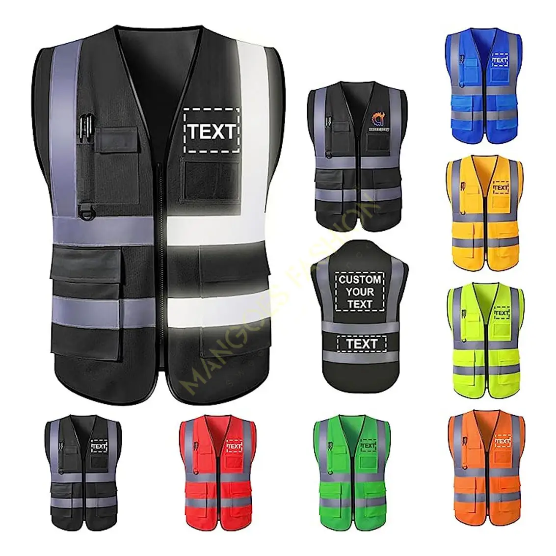 Ropa DE TRABAJO Chaleco DE SEGURIDAD reflectante con bolsillos Seguridad reflectante Hi Vis Ropa de trabajo de alta visibilidad Construcción de calidad superior