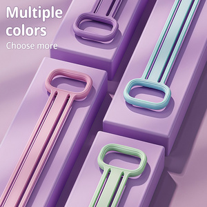 Wholesale Customizable Logo Workout Set Thick Silicone Yoga Stretch Strips and <strong>Exercise</strong> Resistant <strong>Bands</strong> with <strong>Loops</strong>