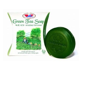 Toptan OEM YEŞİL ÇAY sabun parçaları YEŞİL ÇAY doğal japonya YEŞİL ÇAY sabun yağı kokusu gül bar vietnam'dan 100g kalite