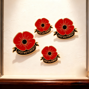 2025 2026 kẻo chúng ta quên anh túc BROOCH kỷ niệm chủ nhật màu đỏ hoa Rhinestone phù hiệu tiệc men Poppy ve áo Pin - Product Image 4