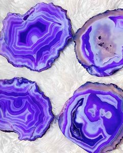 手作り豪華なクリスタルアゲートスライスコースター風水スタイルの食器アクセサリー天使彫刻装飾用 - Product Image 5