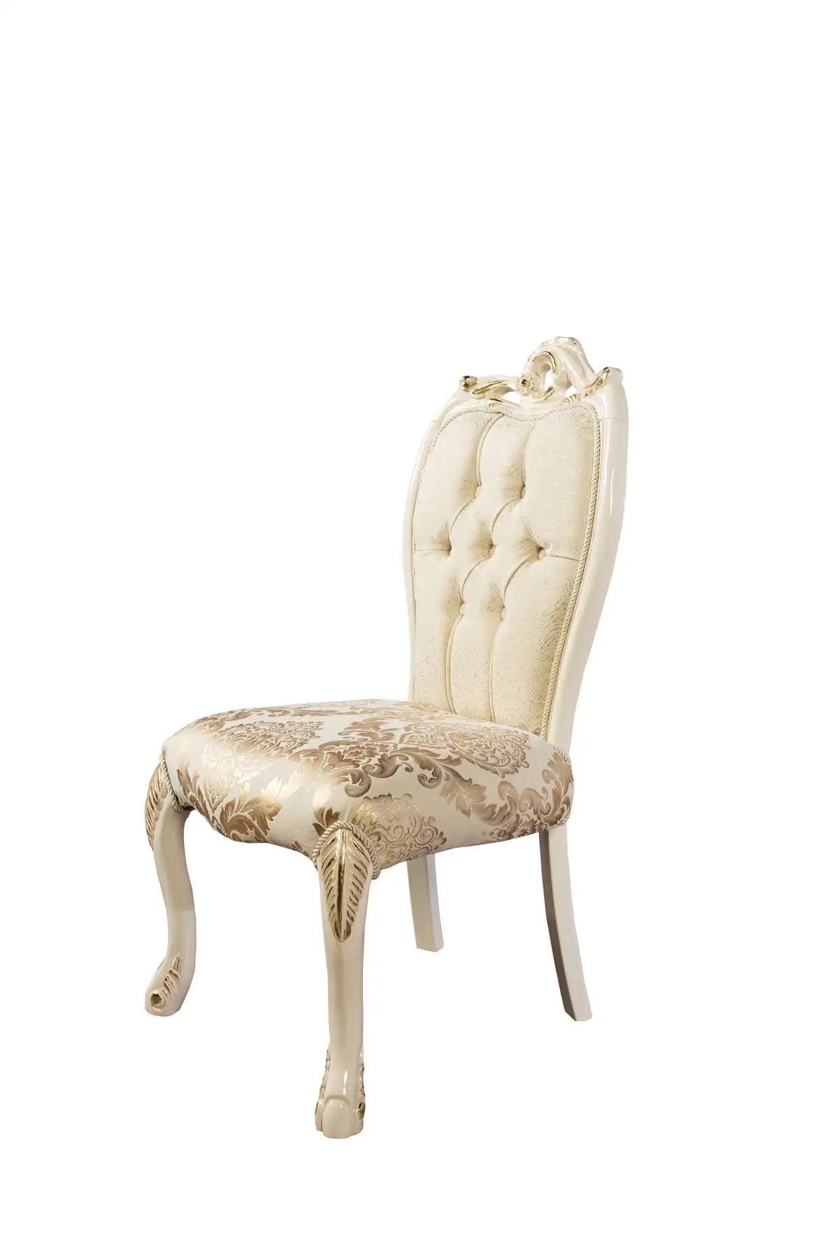 Silla sin reposabrazos sillas de madera silla de diseño de tela de lujo sillón tapicería nueva
