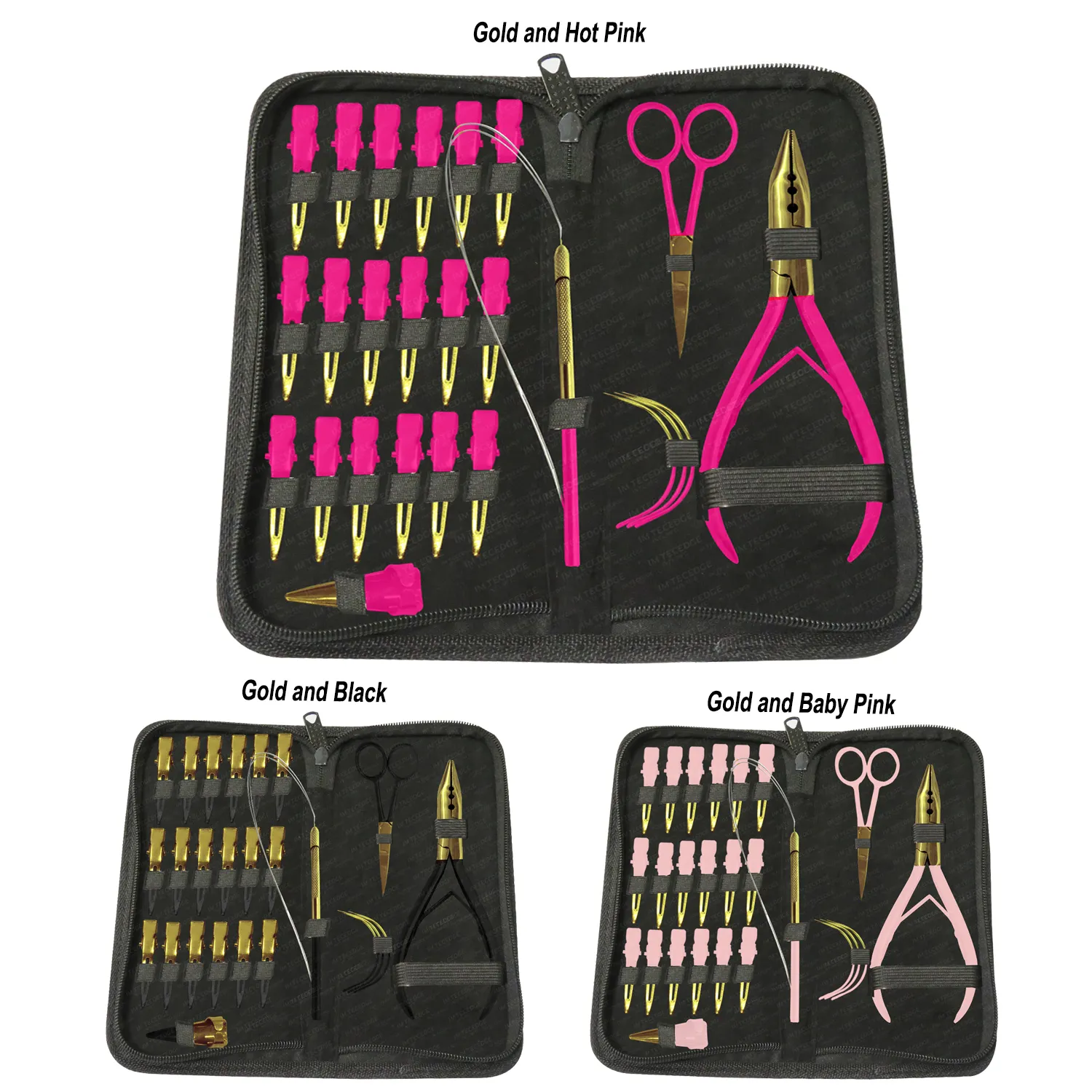 Micro-Links Hair Extension Mini Salon Multicolor Two Tone Plier Tools Kit Set