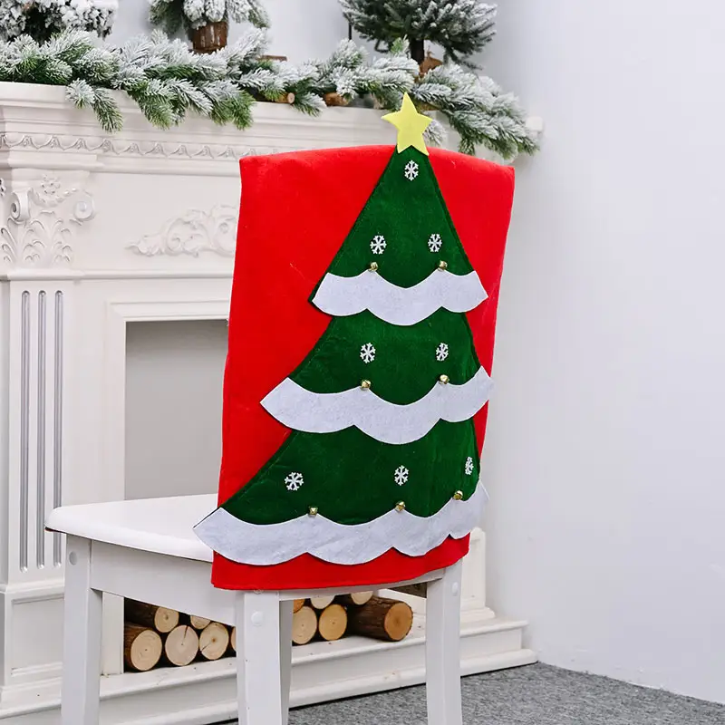 Funda extraíble personalizada para silla de comedor, cubierta extraíble con estampado navideño, el más vendido