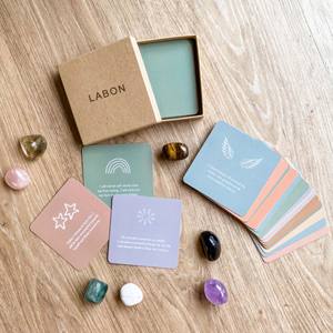 LABON Custom Size Design Self Phrases Relaxation Positive Affirmation Cards Deck With Box
