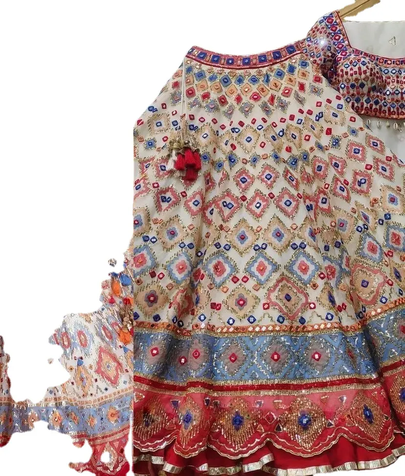 Lehenga Choli For Women Wedding Georgette Lehenga Adorned with Real Mirrors Embroidery work
