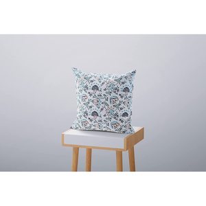 RajasthaniハンドメイドグレーJaalハンドブロックプリントコットンクッションカバーセット (5個) - Product Image 3