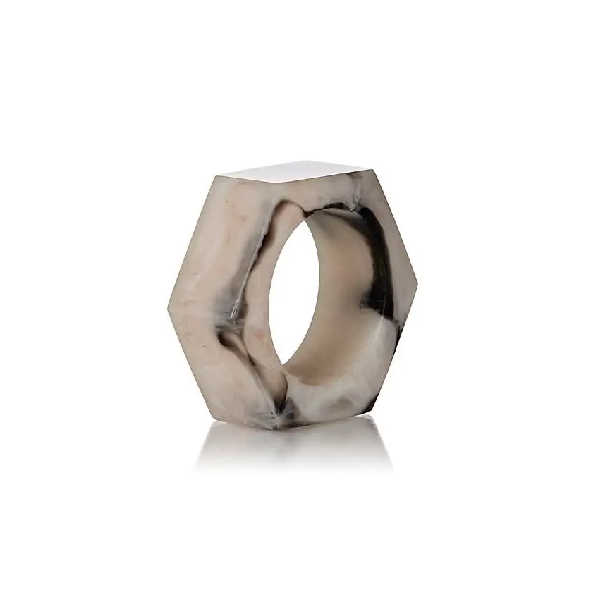 Fancy Design Handmade Manufacturer Resin Napkin Ring Holder For Wedding Restaurant Hotel Party Table Decor Item Customized Logo