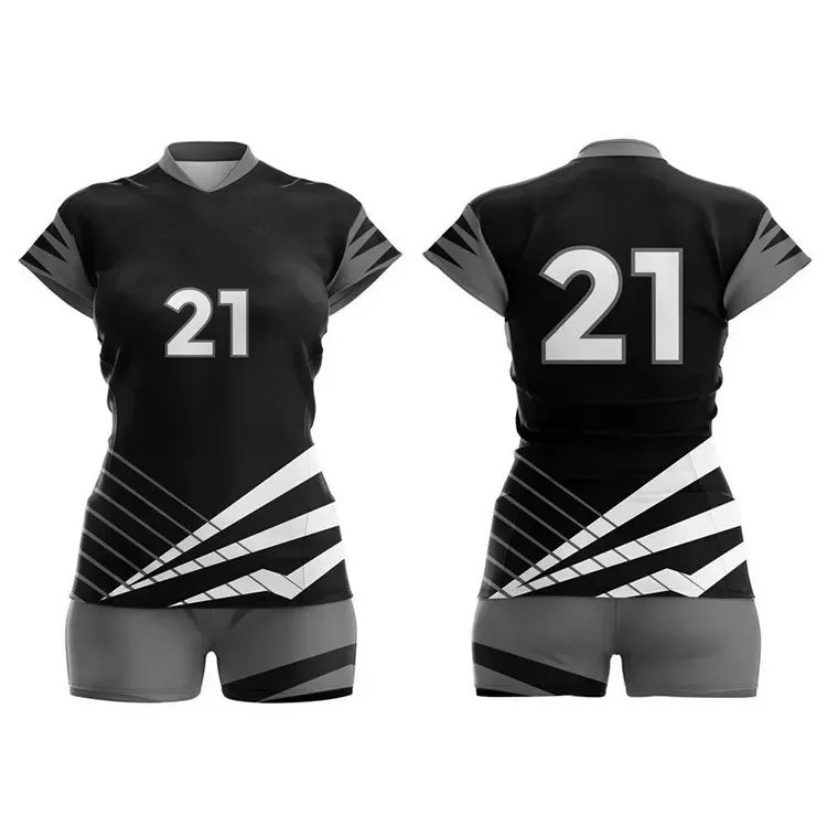 Uniforme de voleibol personalizado impresión por sublimación mejor diseño al por mayor material de poliéster uniforme de voleibol para hombres y mujeres