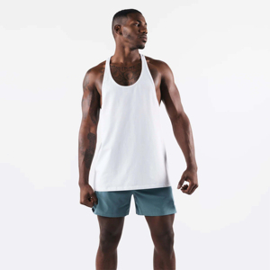 Camiseta de treino de musculação com cordão de algodão para treino de academia Colete regata fitness