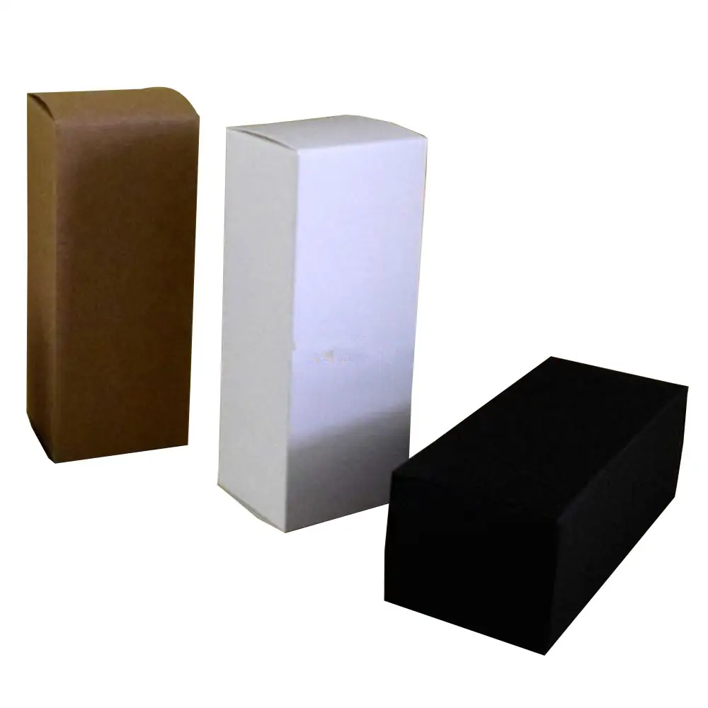 6*5*15cm Blank White Black Kraft Paper Gift Box Cosmetic Bottle Jar Craft Gift Candle Storage Boxes Valve Tubes