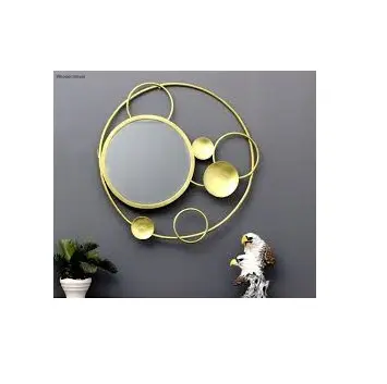 Hot Trending Modern Art Decorativa Metal Forma Oval Wall Mirror para Casa Interior e Decoração Do Casamento