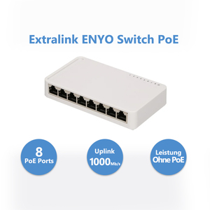 EXTRALINK ENYO 8端口千兆台式交换机，具有POE功能8x [10/100/1000M (RJ45)] 和包括电源 - Product Image 6