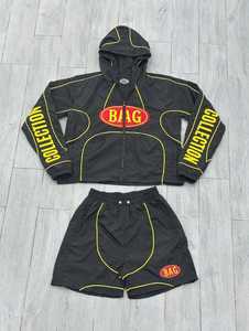 Mens Trackacksufer מותאם אישית להגדיר עם ז 'קט אפ וjoggers עבור הפעלת צוות ספורט כושר או מיתוג אופנה