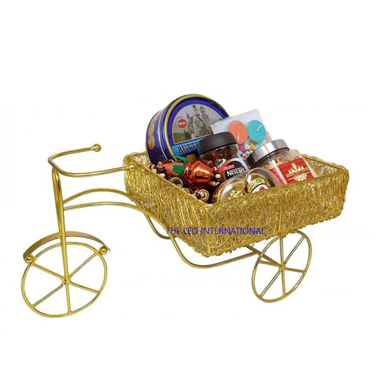 Baixo preço Metal Wire rikshaw design Designer moderno Fruit basket Presentes Servindo fantasia dom Basket