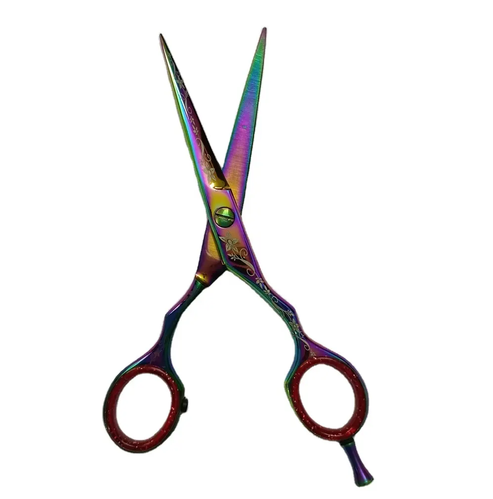 Fantezi keskin bıçak özel Logo düz kuaför berber saç makas profesyonel saç kesme makası makas