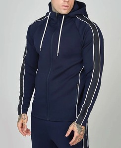 新款男士条纹运动服两件套拉链时尚春秋运动衫运动裤套装男士运动服加大码