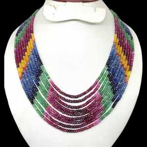 Doğal yakut zümrüt safir boncuk Strand çok değerli taş Faceted takı yapma toplu ihracat kalite hindistan 2025 - Product Image 4