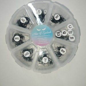 ขนตาต่อขนตาปลอมสำหรับต่อขนตาเพิ่มวอลลุ่มพร้อมพัดลมสีดำด้าน4D/1000 - Product Image 1