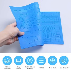ODM & OEM-alfombrilla grande para bolígrafo de impresión 3D, tapete de dibujo mágico para niños, estera de silicona de diseño 3D con 2 protectores de dedos - Product Image 3
